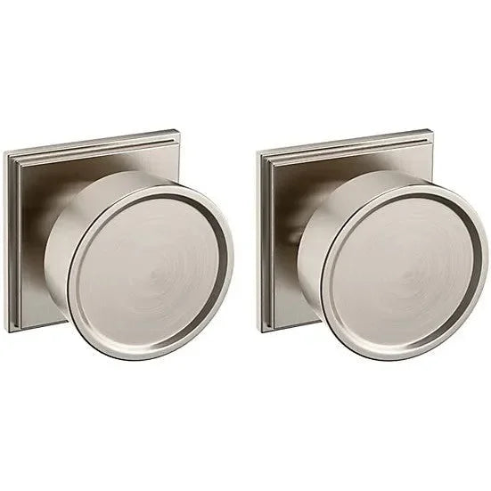 Baldwin Estate K009 Hollywood Hills Privacy Knob with R050 Rosette in Lifetime Satin Nickel finish