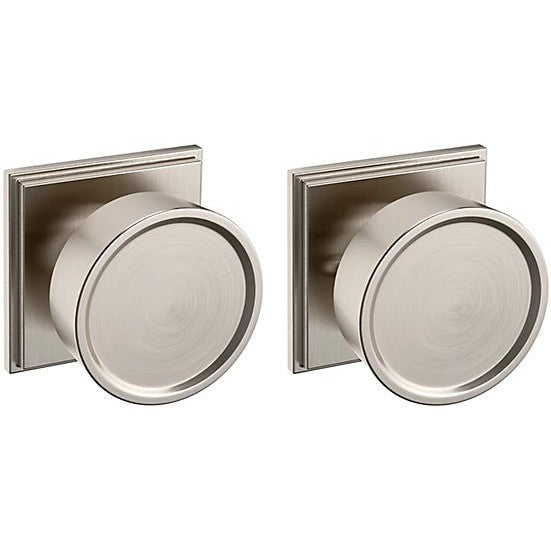 Baldwin Estate K009 Hollywood Hills Privacy Knob with R050 Rosette in Lifetime Satin Nickel finish