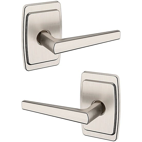 Baldwin Estate L024 Full Dummy Lever with R046 Rosette in Lifetime Satin Nickel finish