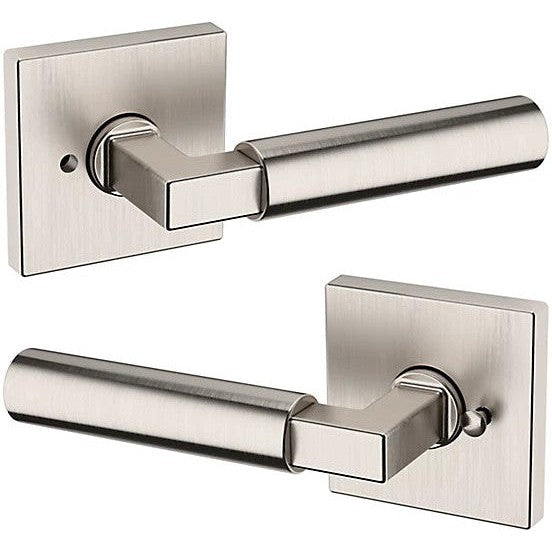 Baldwin Estate L029 Gramercy Privacy Lever with R017 Rosette in Lifetime Satin Nickel finish