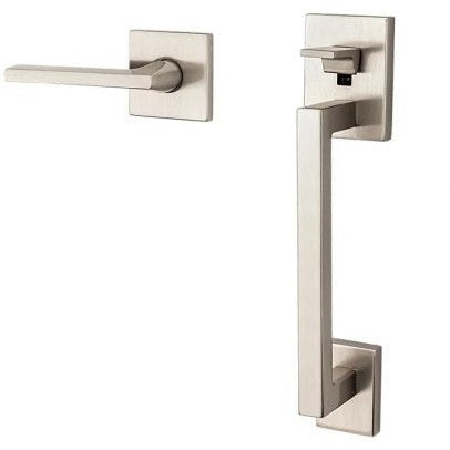 Baldwin Estate Minneapolis Lower Half Handleset with Interior 5162 Lever in Lifetime Satin Nickel finish