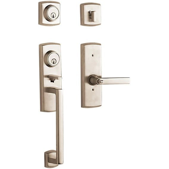 Baldwin Estate Soho 2-Point Lock Single Cylinder Handleset With Interior Soho Lever in Lifetime Satin Nickel finish