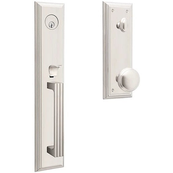 Baldwin Estate Tremont Single Cylinder Full Escutcheon Handleset with 5069 Knob in Lifetime Satin Nickel finish