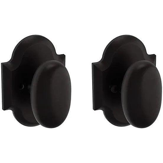 Baldwin Estate 5024 Privacy Knob with R030 Rosette in Oil Rubbed Bronze finish
