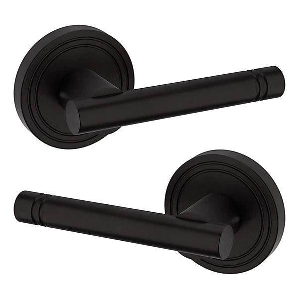 The Baldwin Estate 5138 Lever with 5047 Rosette in Oil Rubbed Bronze finish.