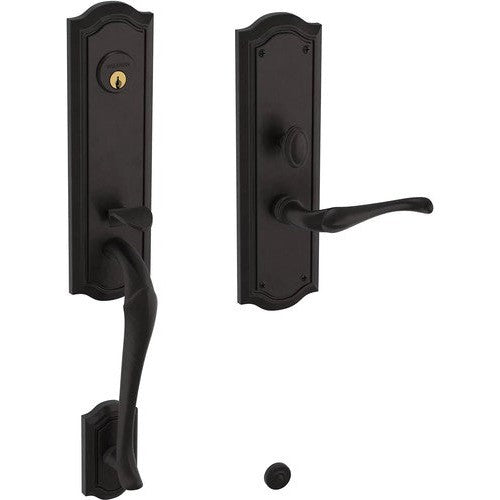 Baldwin Estate Bethpage Mortise Handleset Trim with Interior Lever in Oil Rubbed Bronze finish