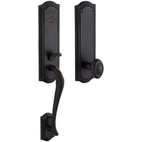 Baldwin Estate Bethpage Single Cylinder Handleset with Interior 5077 Knob in Oil Rubbed Bronze finish