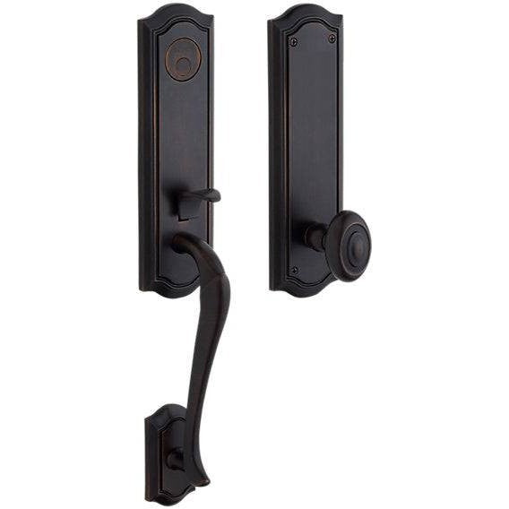 Baldwin Estate Bethpage Single Cylinder Handleset with Interior 5077 Knob in Oil Rubbed Bronze finish