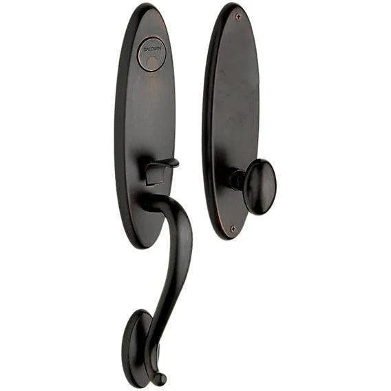Baldwin Estate Blakely Single Cylinder Handleset with Interior 5025 Egg Knob in Oil Rubbed Bronze finish