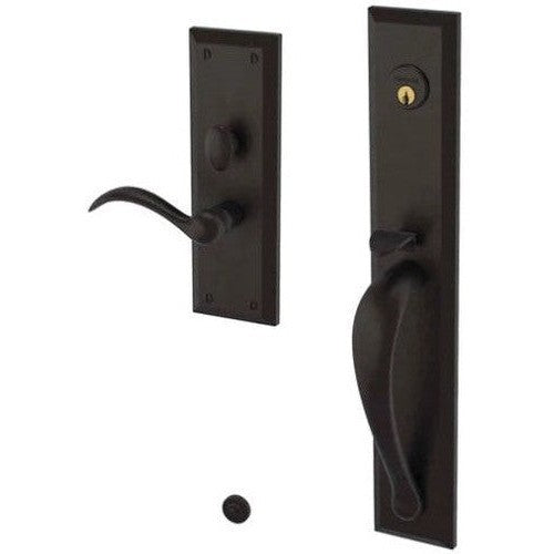 Baldwin Estate Cody Full Escutcheon Handleset Trim with Interior Lever in Oil Rubbed Bronze finish