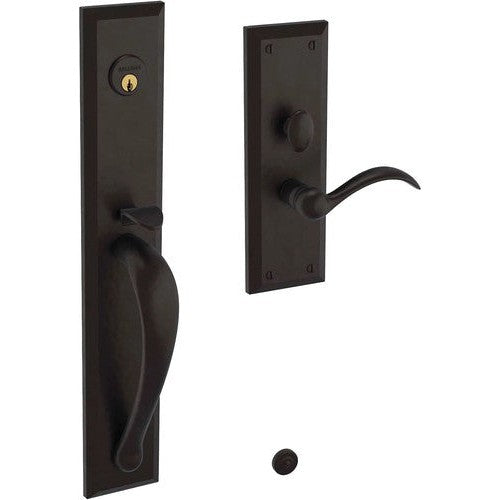 Baldwin Estate Cody Full Escutcheon Handleset Trim with Interior Lever in Oil Rubbed Bronze finish