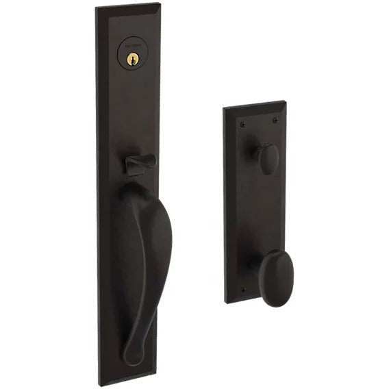 Baldwin Estate Cody Full Handleset with Interior 5024 Oval Knob in Oil Rubbed Bronze finish