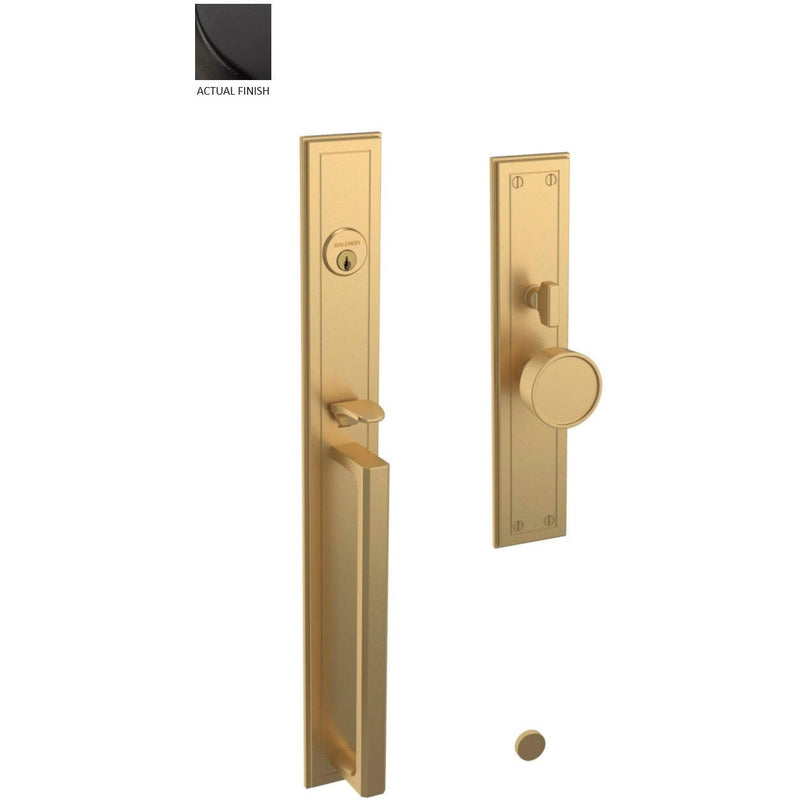 Baldwin Estate Hollywood Hills Mortise Handleset Entrance Trim with Interior K008 Knob in Oil Rubbed Bronze finish