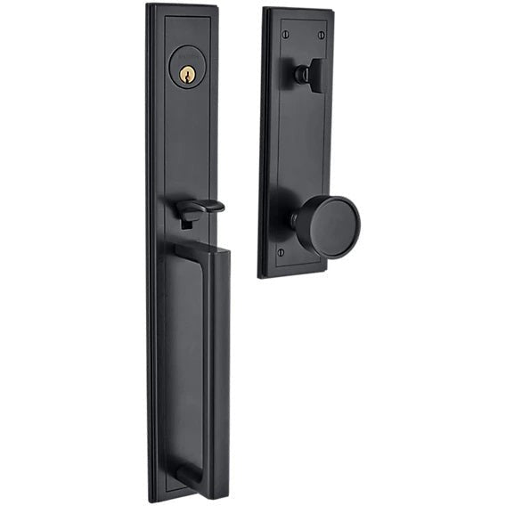 Baldwin Estate Hollywood Hills Single Cylinder Full Handleset with Interior K008 Knob in Oil Rubbed Bronze finish
