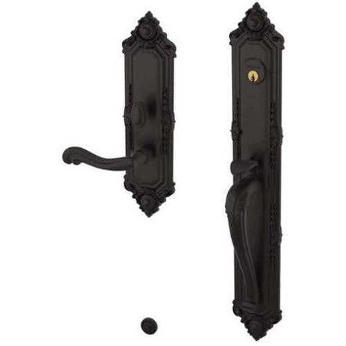 Baldwin Estate Kensington Mortise Handleset Entrance Trim with Interior 5108 Lever in Oil Rubbed Bronze finish