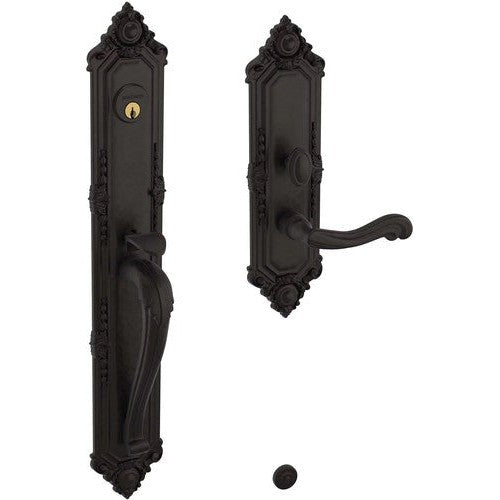 Baldwin Estate Kensington Mortise Handleset Entrance Trim with Interior 5108 Lever in Oil Rubbed Bronze finish