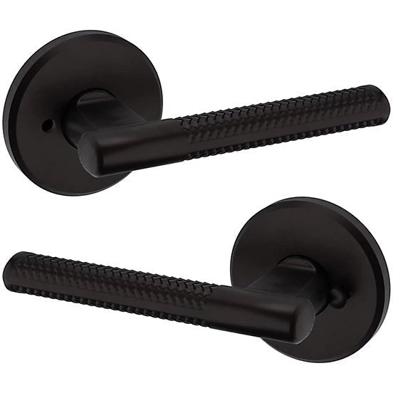 Baldwin Estate L015 Privacy Lever with R016 Rosette in Oil Rubbed Bronze finish