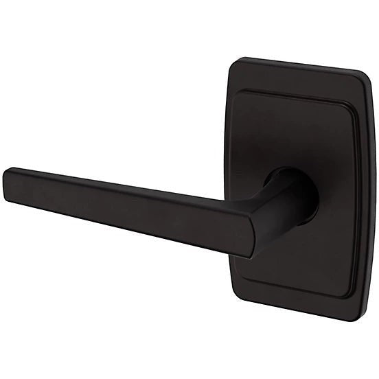 Baldwin Estate L024 Left Handed Half Dummy Lever with R046 Rosette in Oil Rubbed Bronze finish