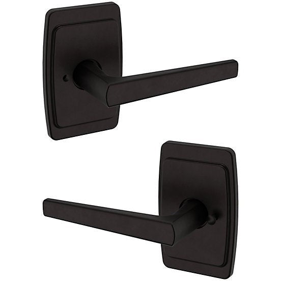 Baldwin Estate L024 Privacy Lever with R046 Rosette in Oil Rubbed Bronze finish