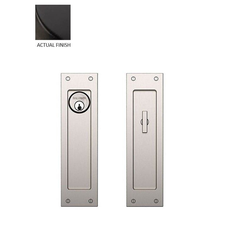 Baldwin Estate Santa Monica Keyed Entry Large Pocket Door Set in Oil Rubbed Bronze finish