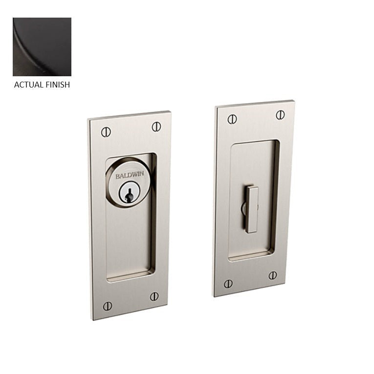 Baldwin Estate Santa Monica Keyed Entry Small Pocket Door Set in Oil Rubbed Bronze finish