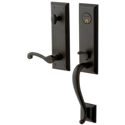 Baldwin Estate Stonegate Single Cylinder Handleset with Interior 5445V Classic Lever in Oil Rubbed Bronze finish