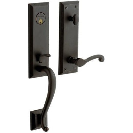 Baldwin Estate Stonegate Single Cylinder Handleset with Interior 5445V Classic Lever in Oil Rubbed Bronze finish