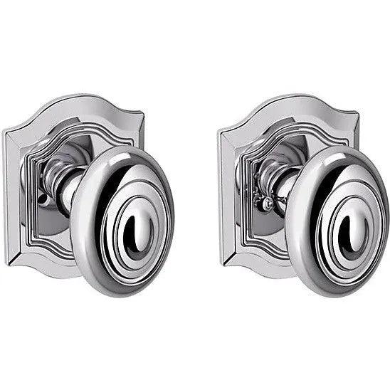 Baldwin Estate 5077 Bethpage Privacy Knob with R027 Rosette in Polished Chrome finish