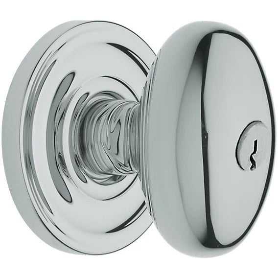 Baldwin Estate 5225 Keyed Egg Knob with Classic Rosette in Polished Chrome finish