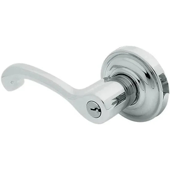 Baldwin Estate 5245 Keyed Classic Left Handed Lever with Classic Rosette in Polished Chrome finish