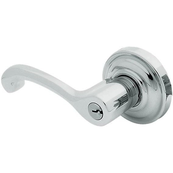 Baldwin Estate 5245 Keyed Classic Left Handed Lever with Classic Rosette in Polished Chrome finish