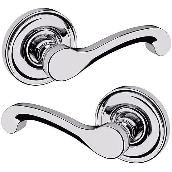 Baldwin Estate 5445V Full Dummy Lever with 5048 Rosette in Polished Chrome finish