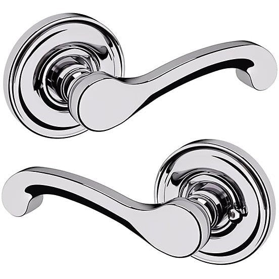 Baldwin Estate 5445V Privacy Lever with 5048 Rosette in Polished Chrome finish