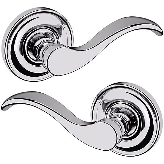 Baldwin Estate 5455V Passage Lever with 5048 Rosette in Polished Chrome finish
