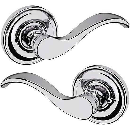 Baldwin Estate 5455V Privacy Lever with 5048 Rosette in Polished Chrome finish