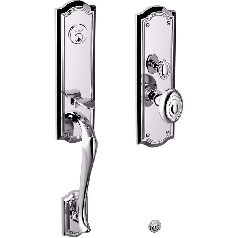 Baldwin Estate Bethpage Mortise Handleset Trim with Interior Knob in Polished Chrome finish