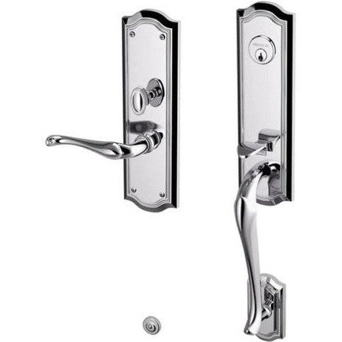 Baldwin Estate Bethpage Mortise Handleset Trim with Interior Lever in Polished Chrome finish