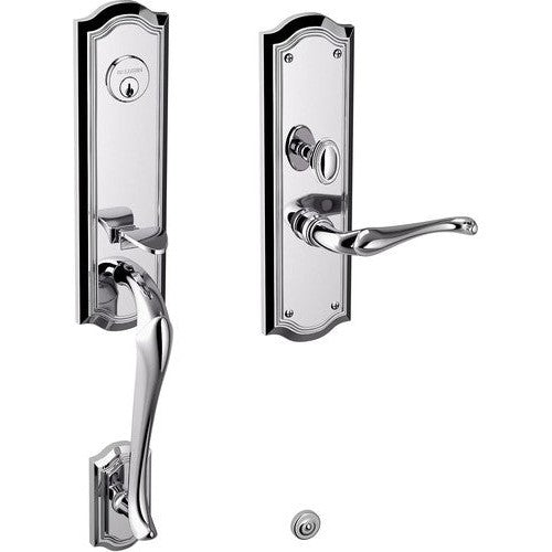 Baldwin Estate Bethpage Mortise Handleset Trim with Interior Lever in Polished Chrome finish