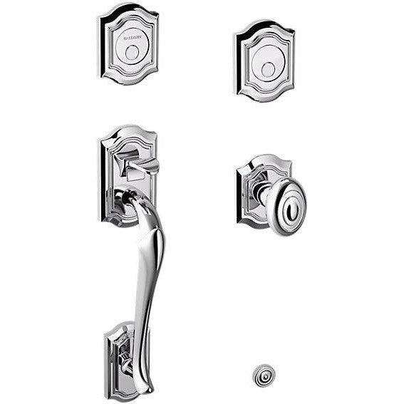 Baldwin Estate Bethpage Sectional Single Cylinder Handleset with Interior 5077 Knob in Polished Chrome finish