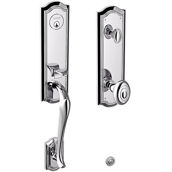 Baldwin Estate Bethpage Single Cylinder Handleset with Interior 5077 Knob in Polished Chrome finish