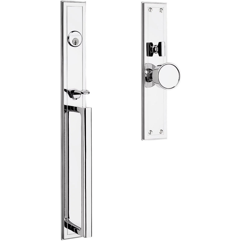 Baldwin Estate Hollywood Hills Mortise Handleset Entrance Trim with Interior K008 Knob in Polished Chrome finish