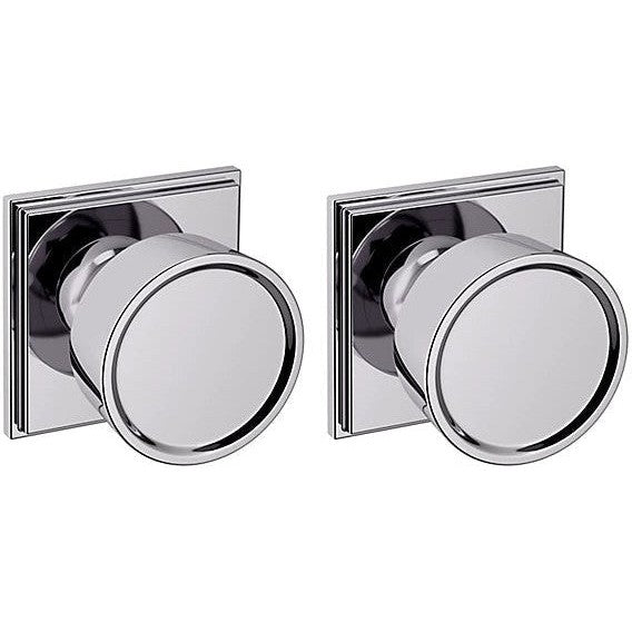 Baldwin Estate K008 Hollywood Hills Full Dummy Knob with R050 Rosette in Polished Chrome finish