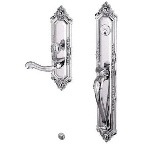 Baldwin Estate Kensington Mortise Handleset Entrance Trim with Interior 5108 Lever in Polished Chrome finish