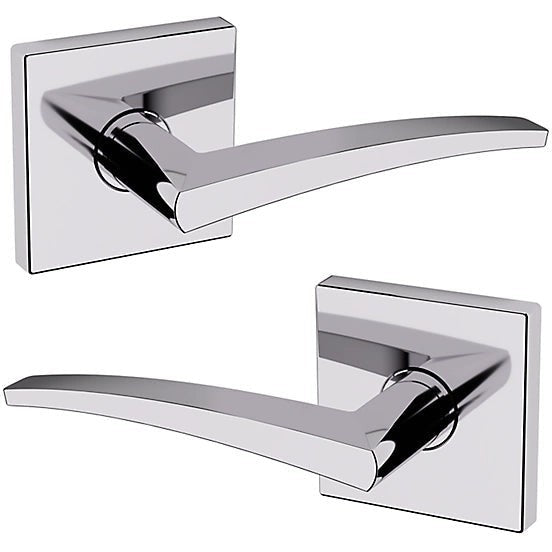 Baldwin Estate L022 Passage Lever with R017 Rosette in Polished Chrome finish