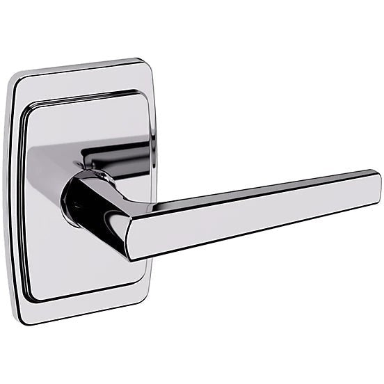 Baldwin Estate L024 Left Handed Half Dummy Lever with R046 Rosette in Polished Chrome finish