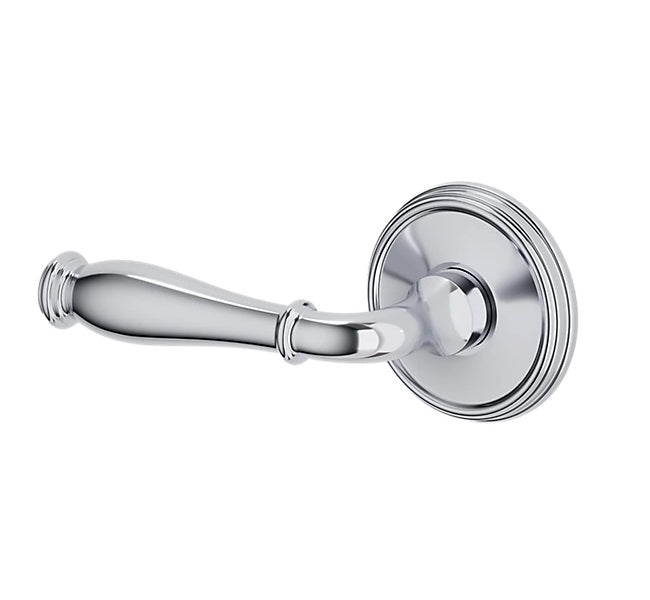 The Baldwin Estate L034 Nashville Lever with 5078 Rosette in Polished Chrome finish.
