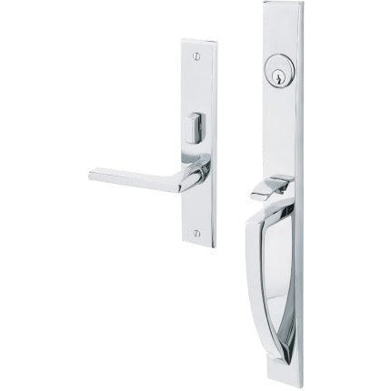 Baldwin Estate Lakeshore Mortise Handleset Entrance Trim with Interior 5162 Lever in Polished Chrome finish