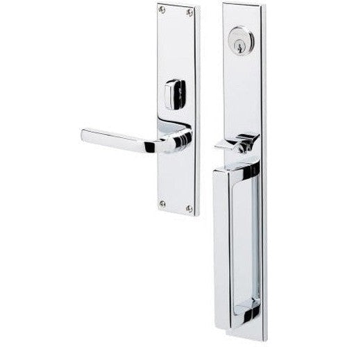 Baldwin Estate Minneapolis Mortise Handleset Entrance Trim with Interior 5162 Lever in Polished Chrome finish