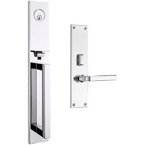 Baldwin Estate Minneapolis Mortise Handleset Entrance Trim with Interior 5162 Lever in Polished Chrome finish