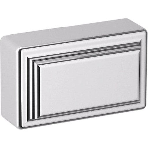 Baldwin Estate Rectangle Raised Knob 1.5" in Polished Chrome finish